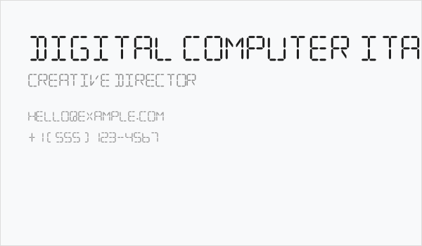 Digital Computer Italic Business Card