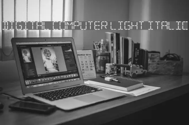 Digital Computer Light Italic Example 2
