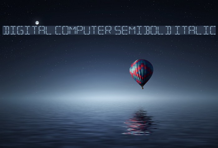 Digital Computer Semibold Italic Font examples