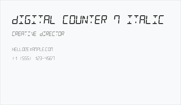 Digital Counter 7 Italic Business Card