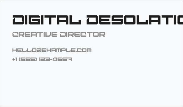 Digital Desolation Plus Business Card