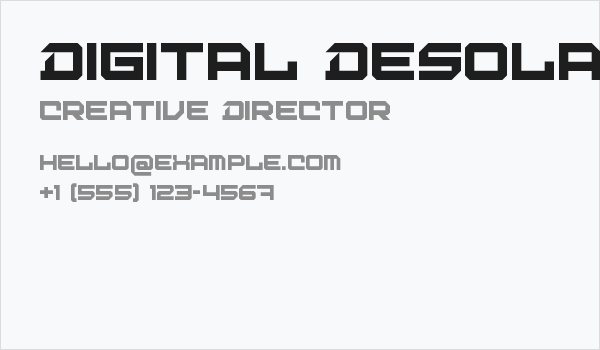 Digital Desolation Regular Business Card