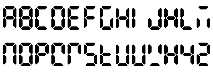 Digital Display Regular Font LOWERCASE