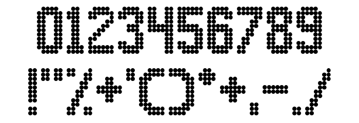 Digital Dot Roadsign Font OTHER CHARS