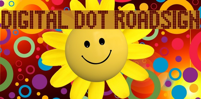 Digital Dot Roadsign Font examples