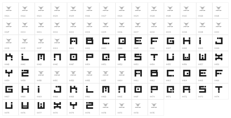 Digital Firebomb Character Map