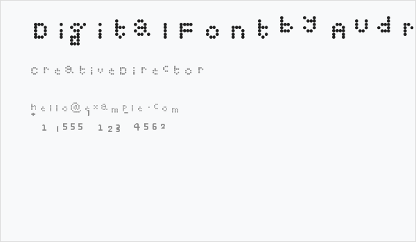 Digital Font by Audrey Regular Business Card