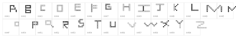 Digital Fonts Regular Character Map