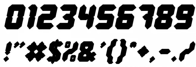 Digital Gothic Bold Italic Font OTHER CHARS