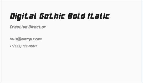 Digital Gothic Bold Italic Business Card