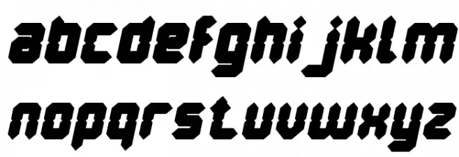 Digital Gothic Bold Italic फ़ॉन्ट लोअरकेस