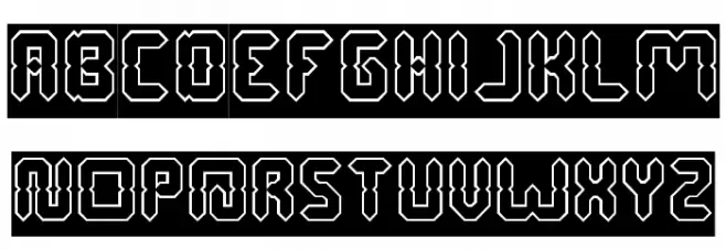 Digital Gothic-Hollow-Inverse Font Litere mari