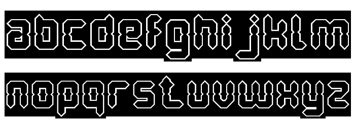 Digital Gothic-Hollow-Inverse Font LOWERCASE