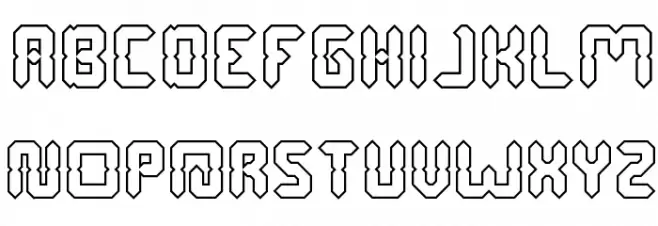 Digital Gothic-Hollow Schriftart Groß