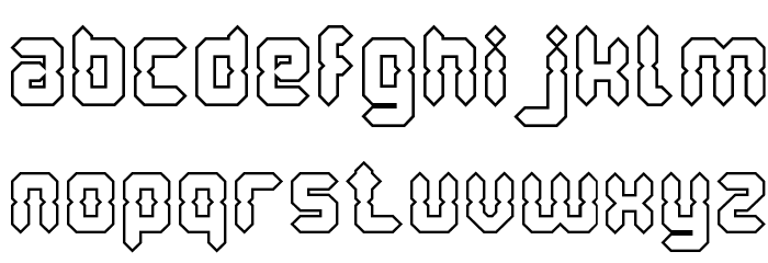 Digital Gothic-Hollow Font LOWERCASE