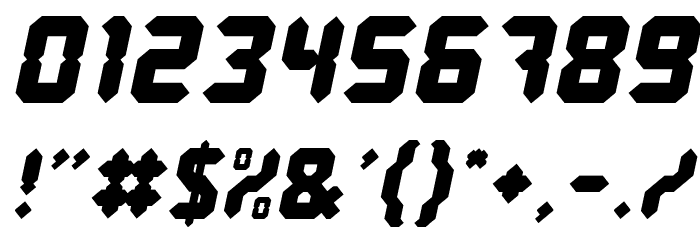 Digital Gothic Italic Font OTHER CHARS