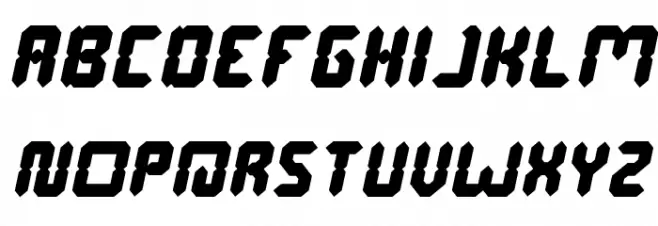 Digital Gothic Italic 字体 大写
