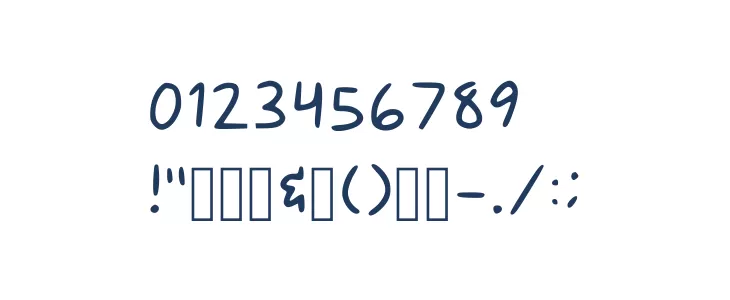 Digital Handwriting Regular Font OTHER CHARS