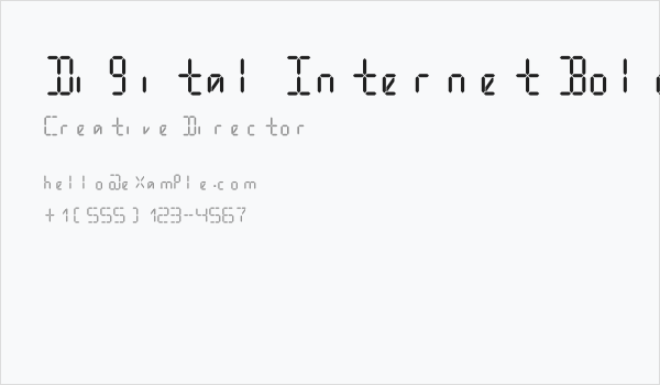 Digital Internet Bold Italic Business Card