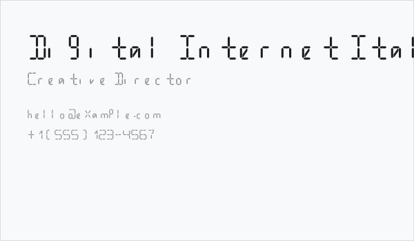 Digital Internet Italic Business Card