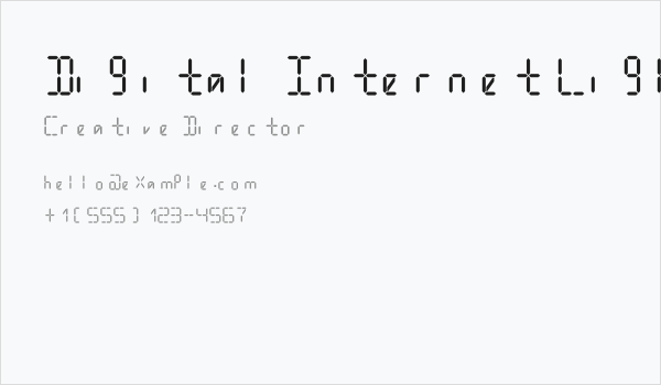 Digital Internet Light Italic Business Card