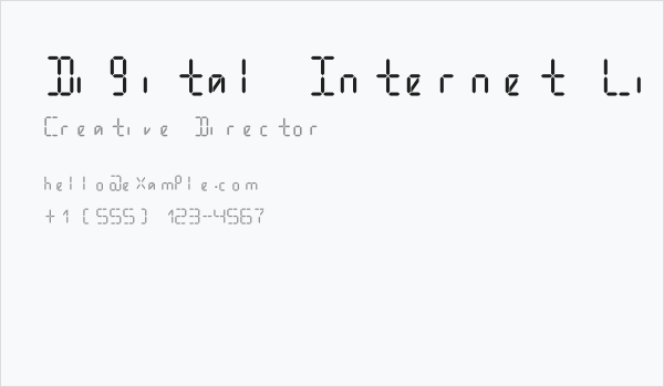 Digital Internet Light Business Card