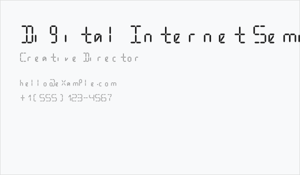 Digital Internet Semibold Italic Business Card