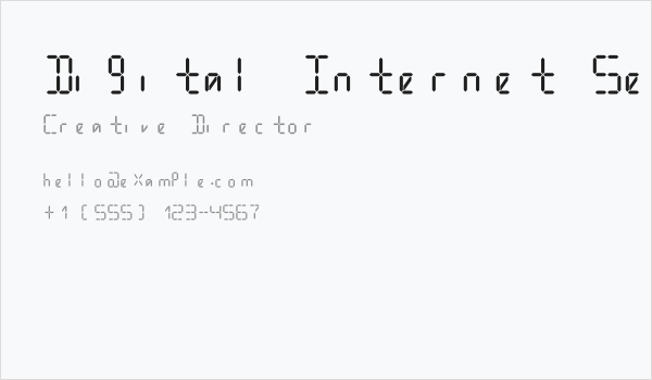 Digital Internet Semibold Business Card