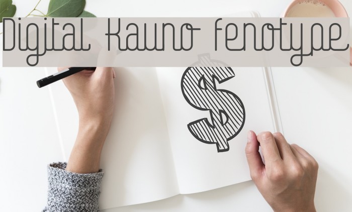 Digital Kauno fenotype Font examples