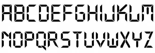 Digital Normal Schriftart Groß