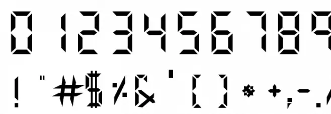 Digital Numbers Font OTHER CHARS