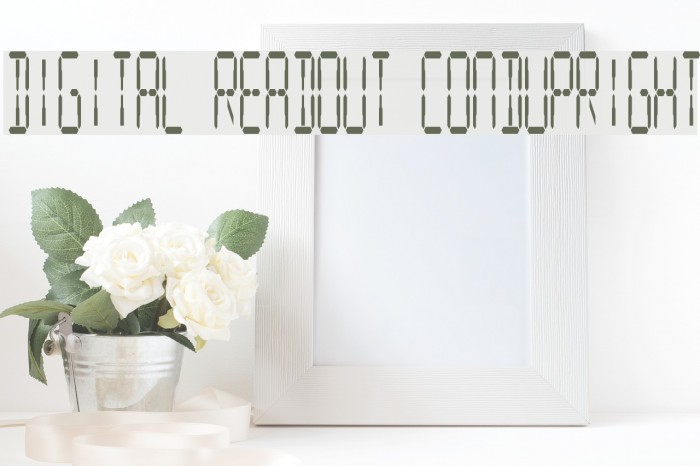 Digital Readout CondUpright Schriftart examples