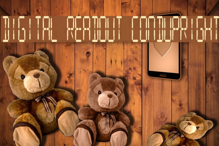 Digital Readout CondUpright Schriftart examples