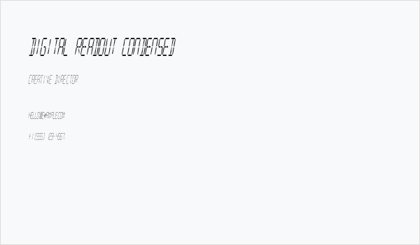 Digital Readout Condensed Business Card