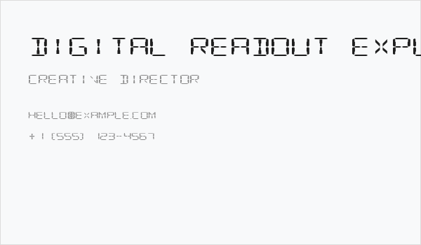 Digital Readout ExpUpright Business Card