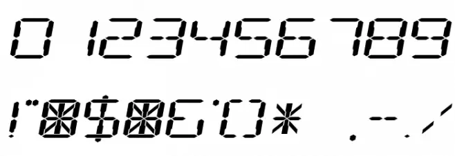 Digital Readout Expanded Font OTHER CHARS