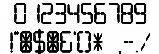 Digital Readout Thick Upright Font OTHER CHARS