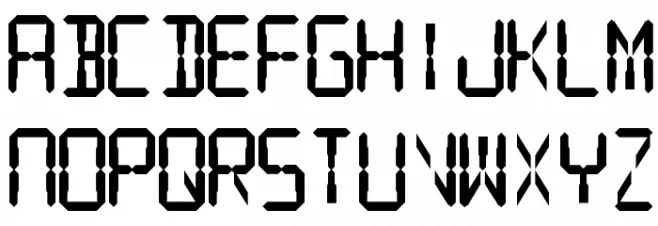 Digital Readout Thick Upright फ़ॉन्ट लोअरकेस