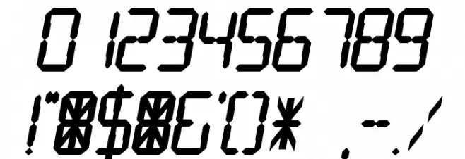 Digital Readout Thick Schriftart Anderer Schreiben