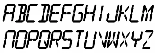 Digital Readout Thick Schriftart Kleinbuchstaben