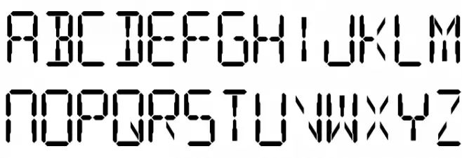 Digital Readout Upright फ़ॉन्ट अपरकेस