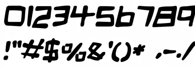 Digital Squiggle Italic Font OTHER CHARS