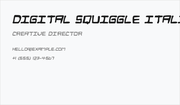 Digital Squiggle Italic Business Card