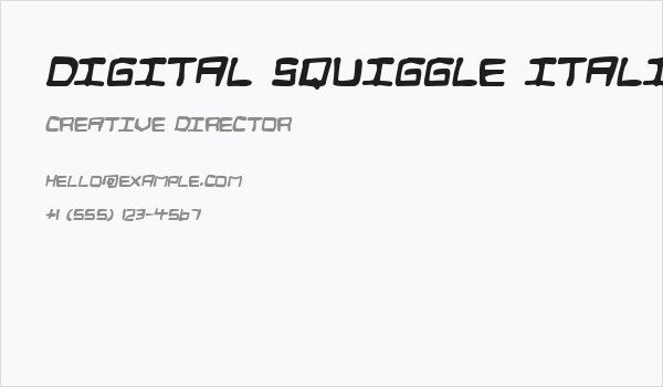Digital Squiggle Italic Business Card
