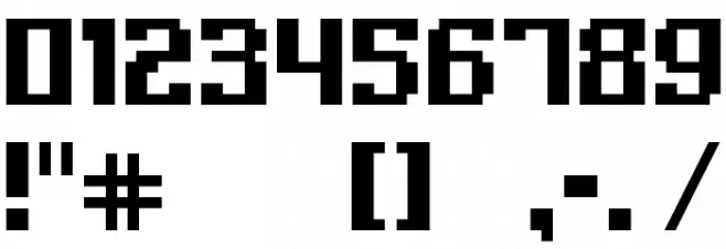 Digital Thin Font OTHER CHARS