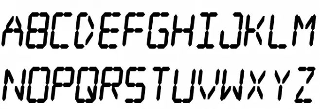 Digital dream Fat Skew Narrow Schriftart Groß