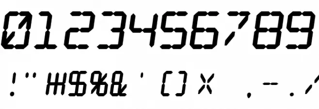 Digital dream Fat Skew Font OTHER CHARS