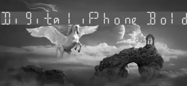 Digital iPhone Bold Font examples