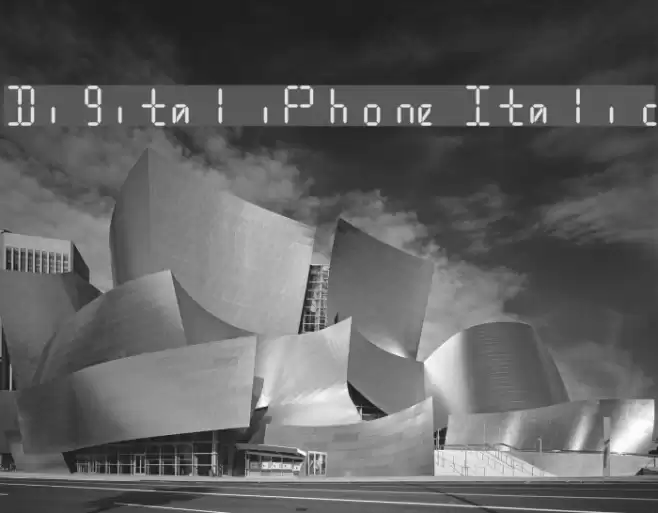 Digital iPhone Italic Font examples