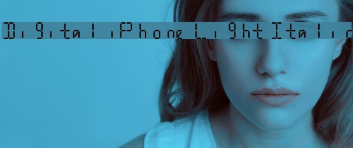 Digital iPhone Light Italic Font examples